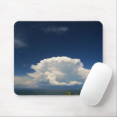 Witte Pluizige Wolk Foto Muismat (Met muis)