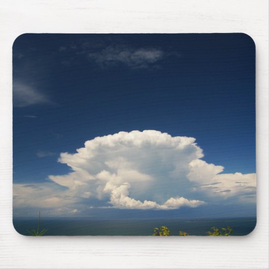 Witte Pluizige Wolk Foto Muismat (Voorkant)