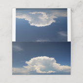 Witte Pluizige Wolk Plaatskaartje (Buitenkant ongevouwen)