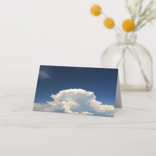 Witte Pluizige Wolk Plaatskaartje (Voorkant)