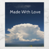 Witte Pluizige Wolk Wijn Etiket (Enkel label)