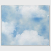 Witte Pluizige Wolken Cadeaupapier (Vlak)