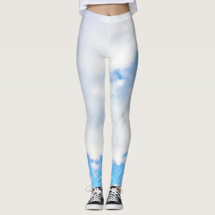 Witte Pluizige Wolken en Blauwe Lucht Leggings