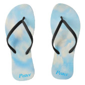 Witte pluizige wolken op azuurblauwe lucht teensli teenslippers (Voetbed)