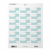 Witte pluizige wolken op Blauwgroen Blue Sky label (Full Sheet)