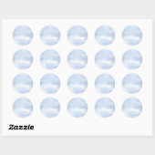 Witte pluizige wolken ronde sticker (Vel)
