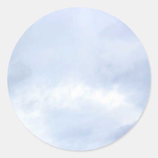 Witte pluizige wolken ronde sticker (Voorkant)