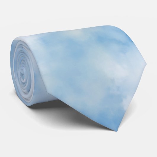 Witte Pluizige Wolken Stropdas (Opgerold)