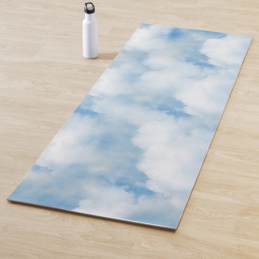 Witte Pluizige Wolken Yogamat (In situ)