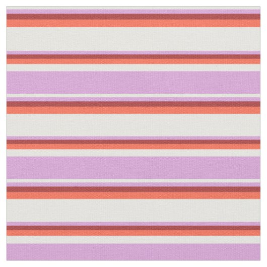 Witte, plum, bruin en rode lijnen stof (Close Up)