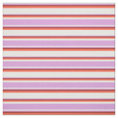 Witte, plum, bruin en rode lijnen stof (Swatch)