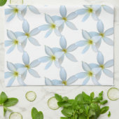 Witte plumeria bloeit theedoek (Gevouwen)