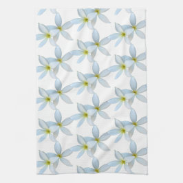 Witte plumeria bloeit theedoek