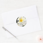 Witte Plumeria Bloem Dank u Sticker (Envelop)