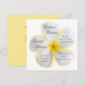 Witte Plumeria Bloem, Geel, Bruidsfeest, Kaart (Voorkant / Achterkant)