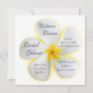 Witte Plumeria Bloem, Geel, Bruidsfeest, Kaart