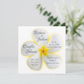 Witte Plumeria Bloem, Geel, Koppels Shower, Kaart (Staand voorkant)