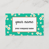 Witte Plumeria bloemen op mint groene achtergrond Visitekaartje (Voorkant)