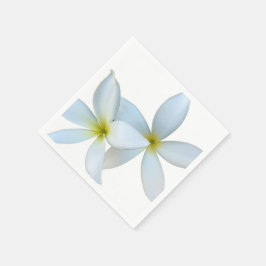 Witte Plumeria Bloesems Servet
