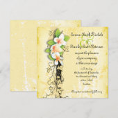 witte Plumeria Ivy geel uitnodiging (Voorkant / Achterkant)