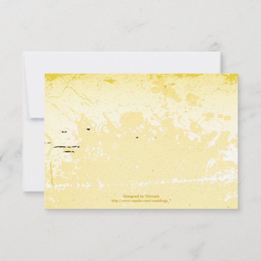  witte plumeria ivy op gele RSVP-kaart RSVP Kaartje (Achterkant)