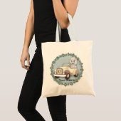Witte Poedel Bestuurt Auto Tote Bag (Voorkant (product))