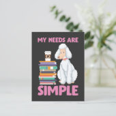 Witte poedel Boeken en Koffiebladwijzer Briefkaart (Staand voorkant)