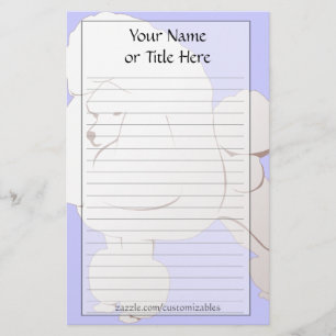 Witte poedel briefpapier