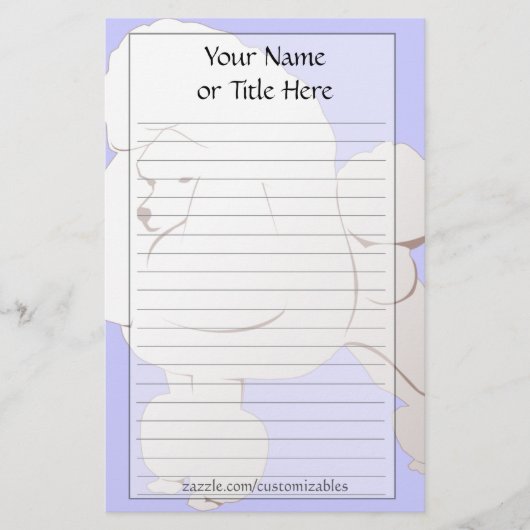 Witte poedel briefpapier (Voorkant)