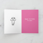 Witte Poedel Gelukkige Verjaardag Kaart (Binnen)