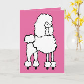 Witte Poedel Gelukkige Verjaardag Kaart (Gele Bloem)