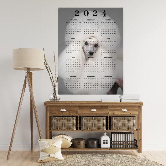 Witte Poedel Hond Fancy Kapsel Foto 2024 Kalender Poster