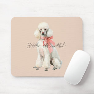 Witte Poedel Hond Hallo Mooi Muismat