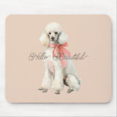 Witte Poedel Hond Hallo Mooi Muismat (Voorkant)