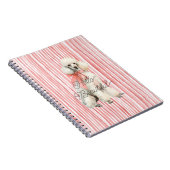 Witte Poedel Hond Hallo Mooi Notitieboek (Rechterzijde)