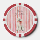 Witte Poedel Hond Hallo Mooi Poker Chips (Voorkant)