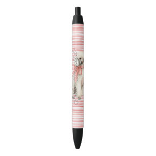 Witte Poedel Hond Hallo Mooi Zwarte Inkt Pen