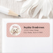 Witte Poedel Hond Retour Adres Label (Insitu)