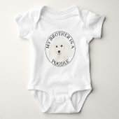 Witte Poedel Hond Romper (Voorkant)