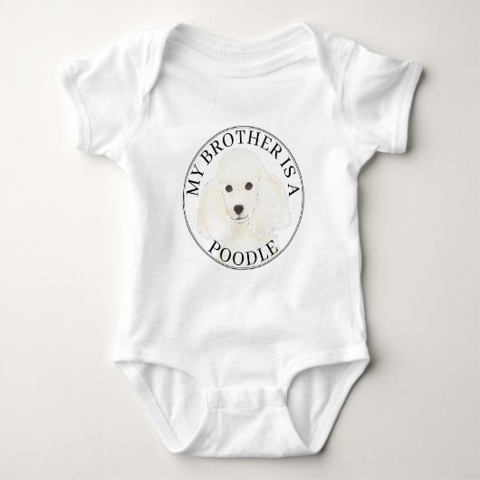 Witte Poedel Hond Romper (Voorkant)