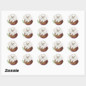 Witte poedel in mandje Art Print Stickers Labels (Vel)