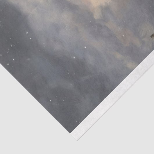 Witte Poedel in Parijs schilderij Decoupage Tissuepapier (Detail)