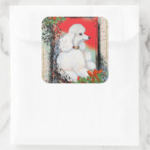 Witte Poedel Kerst  Stijl Stickers Labels (Tas)