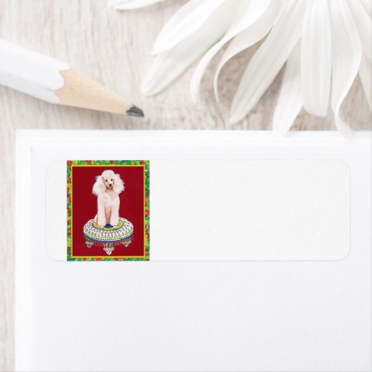 Witte poedel kerstlabels Labels Stickers (Insitu)