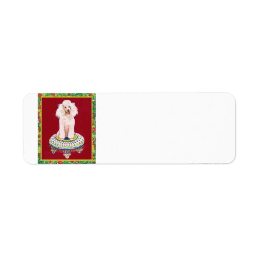 Witte poedel kerstlabels Labels Stickers (Voorkant)