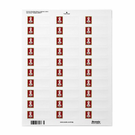 Witte poedel kerstlabels Labels Stickers (Full Sheet)