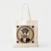 Witte Poedel met bril Tote Bag (Voorkant)