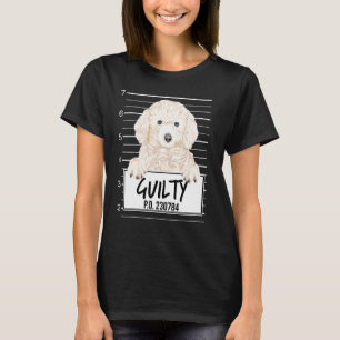 Witte poedel mugshot schuldige hond t-shirt