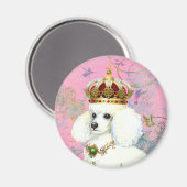 Witte poedel prinses met kolibries magneet (Voorkant / Achterkant)