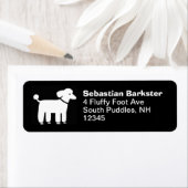 Witte poedel retour adreslabels etiket (Insitu)